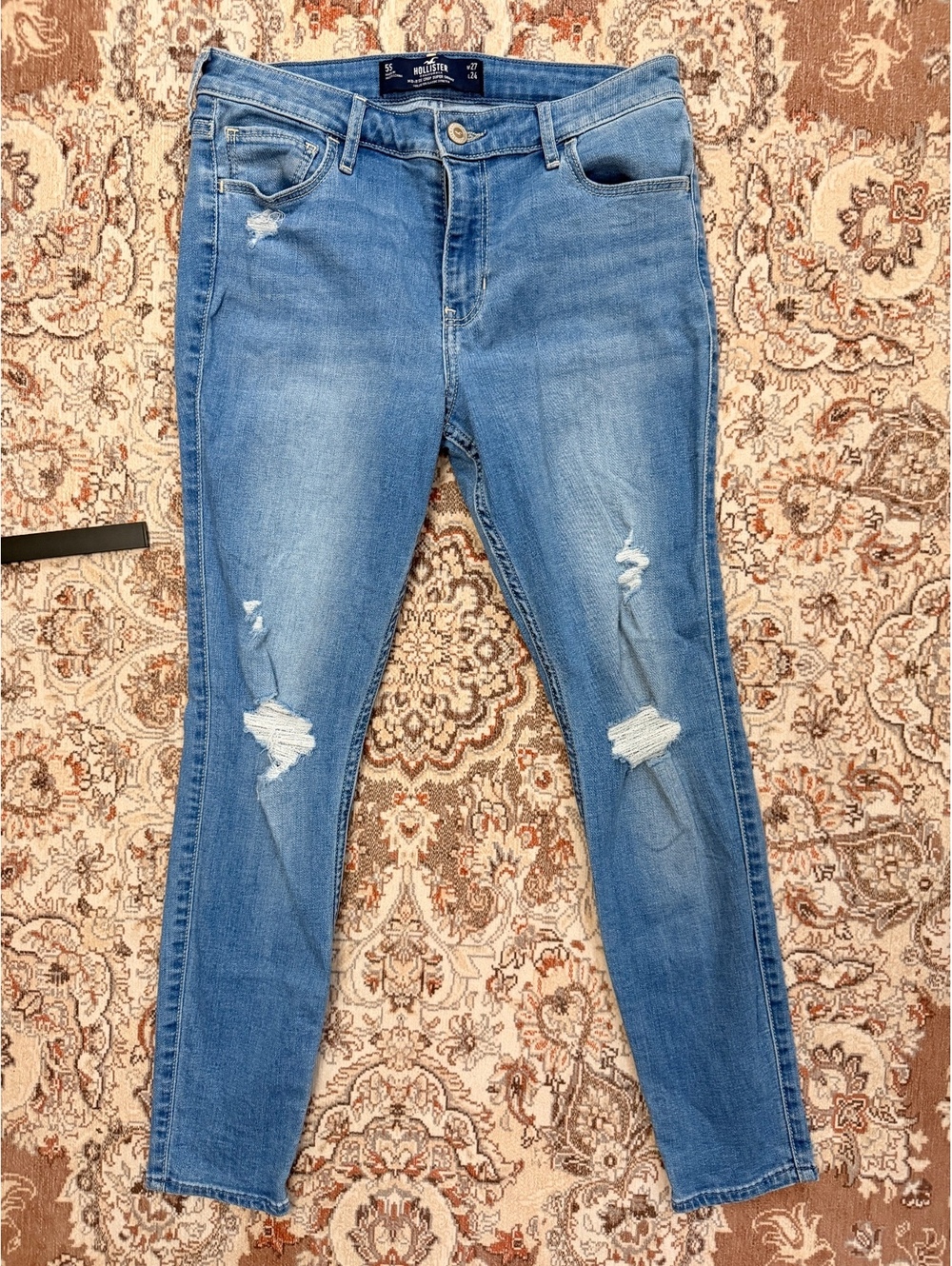 Hollister mid rose crop distressed skinny jeans - Picture 2 of 4